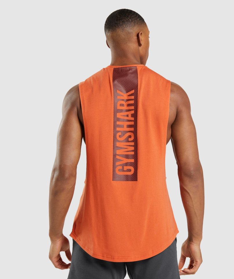 Men\'s Gymshark Bold Drop Arm Tanks Orange | CA A60583